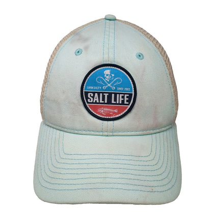 Salt Life Trucker Hat Blue One Size Mesh Snapback Fishing Logo Graphic Patch