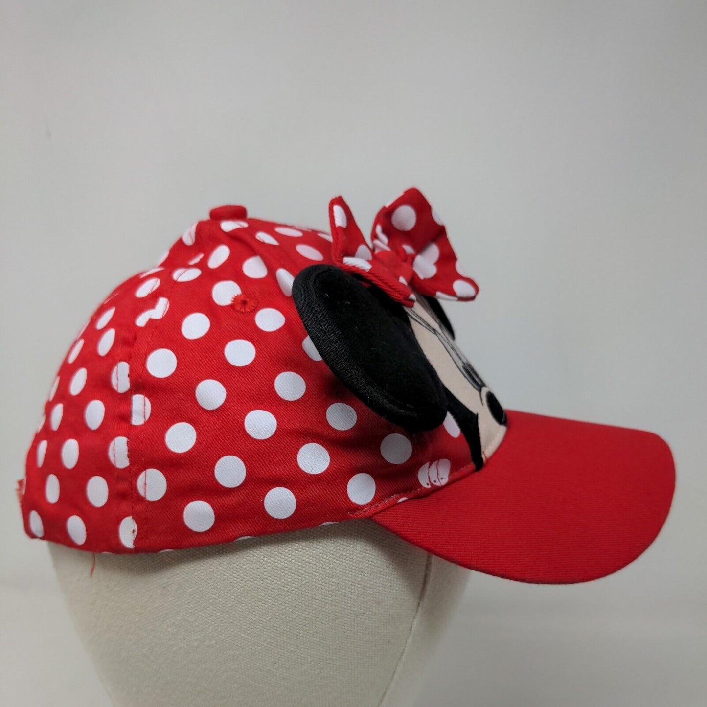 Disney Girl's Strapback Hat Red size OS Embroidered Minnie Mouse Ears