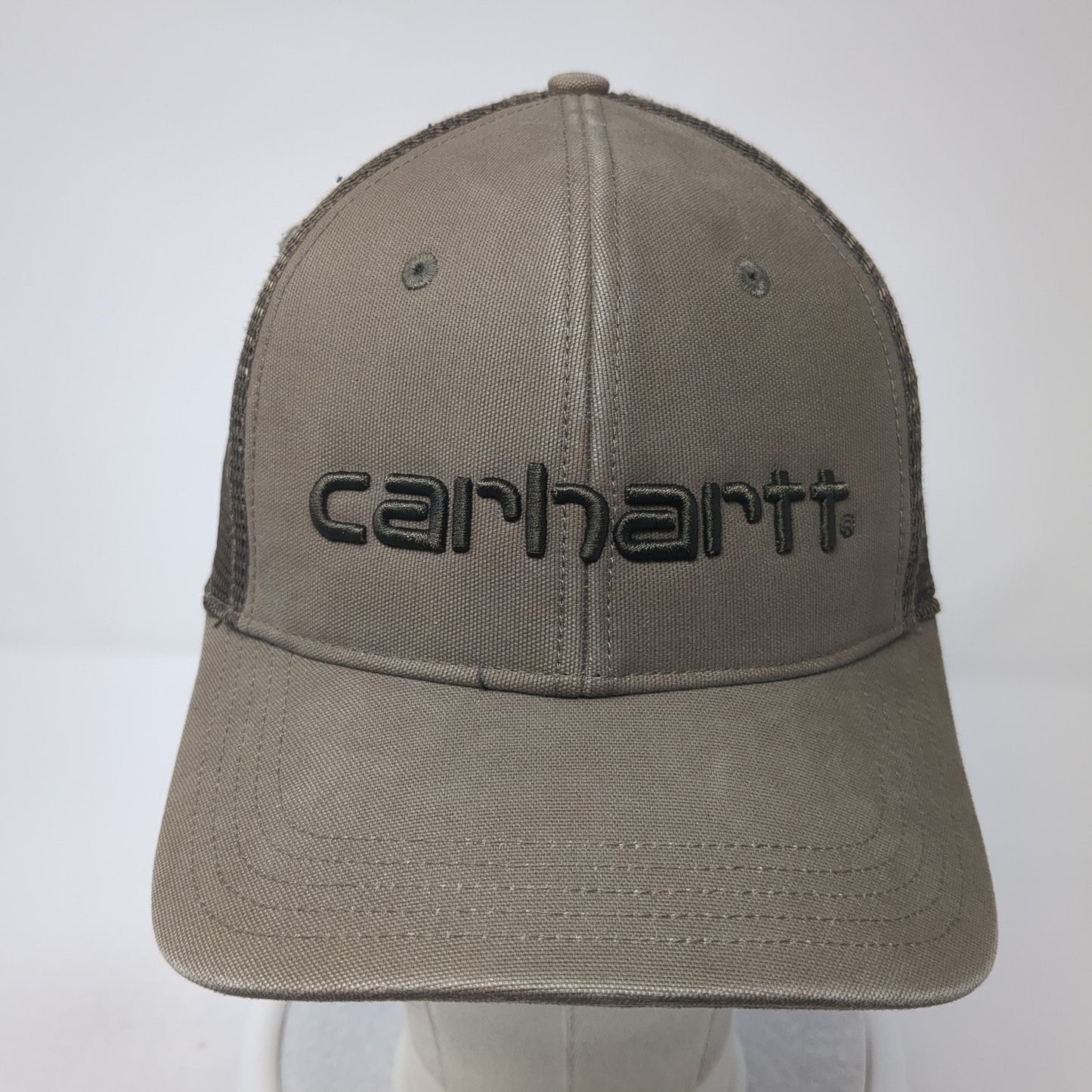 Carhartt Spell Out Snapback Trucker Hat Brown One Size Solid Mesh Back