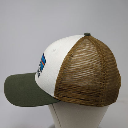 Patagonia Trucker Hat White Green Brown One Size Mesh Back Snapback Patch Logo