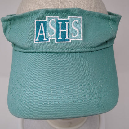 ASHS Strapback Sun Visor Hat Blue One Size Adjustable Embroidered