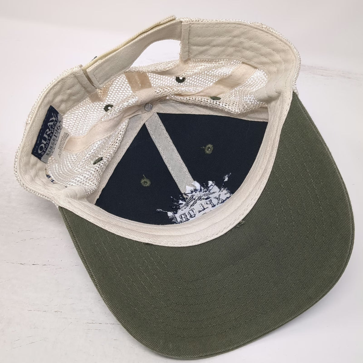 Ouray Baseball Cap Green One Size Explore Mountain Fish Mesh Strapback Hat