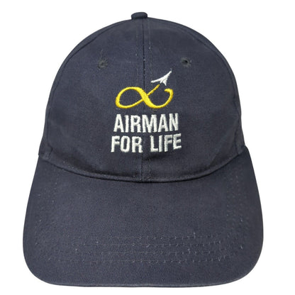 Airman For Life Strapback Hat Blue One Size Adjustable Cap America