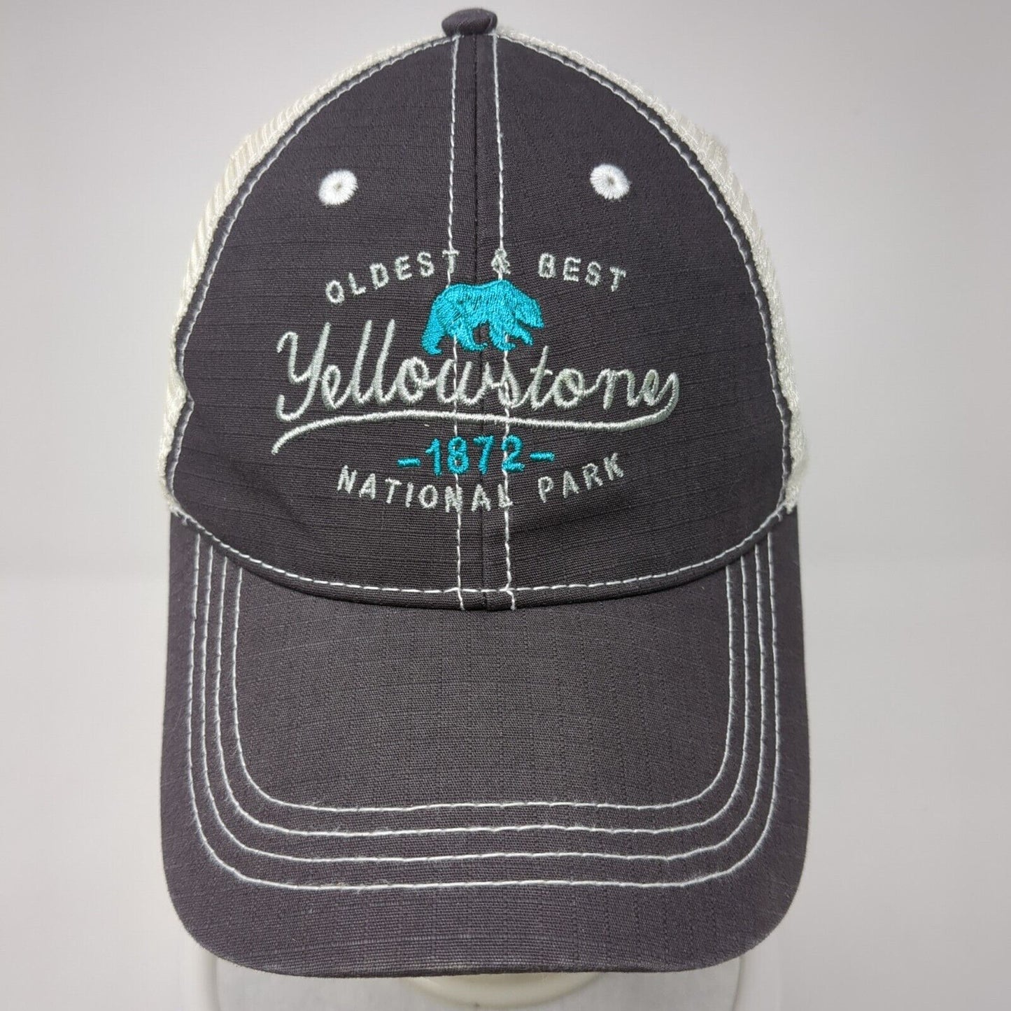Yellowstone National Park 1872 Snapback Trucker Hat Gray One Size Adjustable