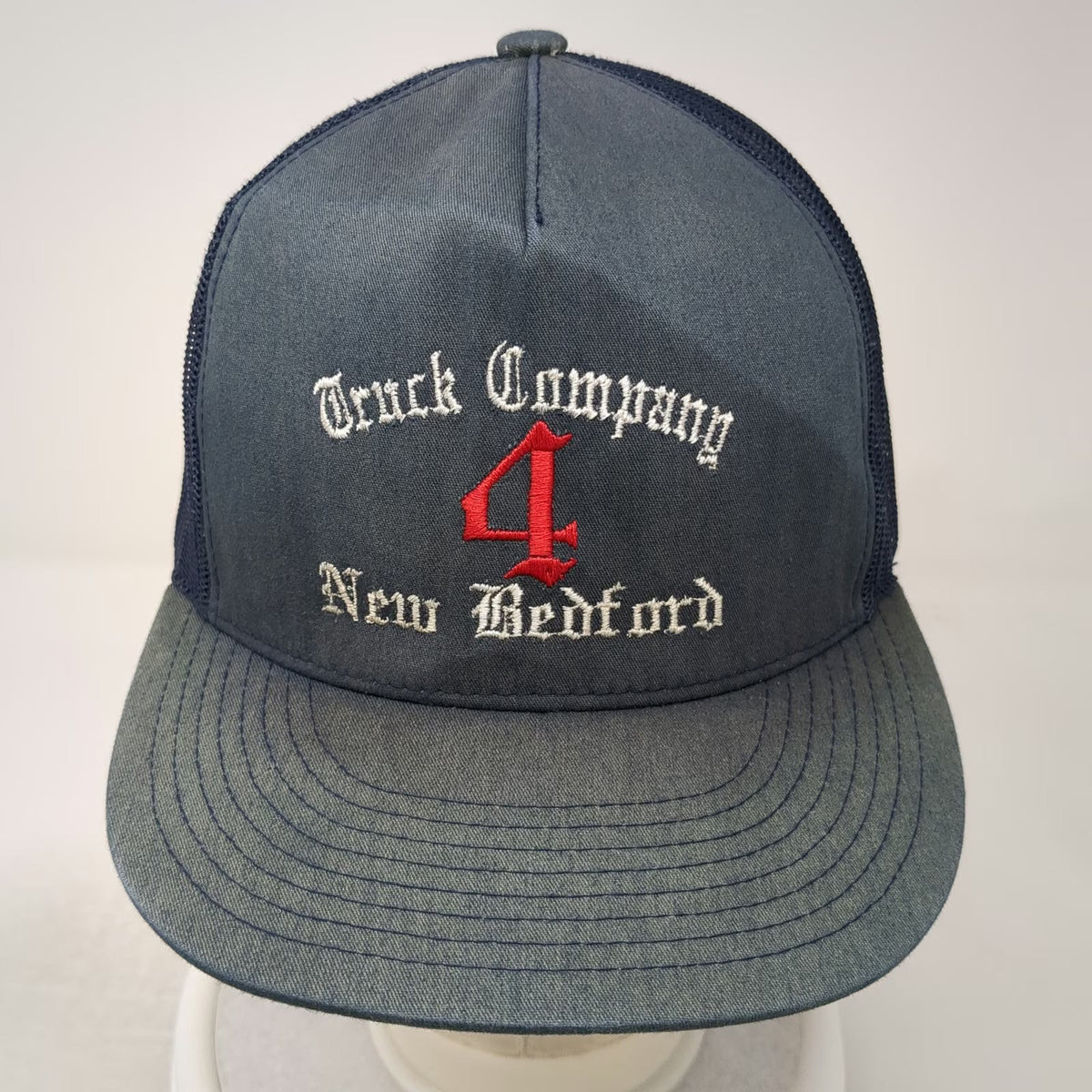 Yupoong Trucker Hat Blue One Size New Bedford Truck Company 4 THE AVE Mesh Back