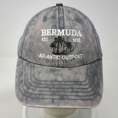 Royal Resortwear Trucker Hat Gray One Size Bermuda Atlantic Outpost Palm Trees