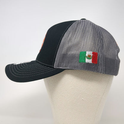 Richardson Trucker Hat Black OS Mexico Flag Captain Baja Off-Road Mesh Snapback