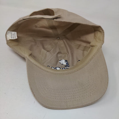 Priority One Strapback Hat Tan OSFA Embroidered Adjustable 6 Panel