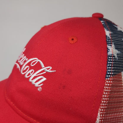 Coca-Cola Snapback Trucker Hat Multicolor OS Adjustable Patriotic Mesh Back