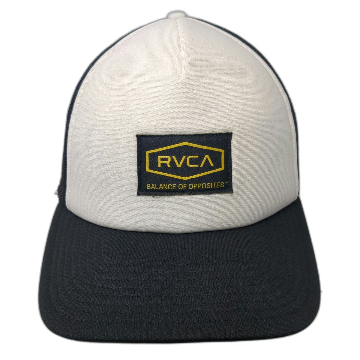 RVCA Trucker Hat Black One Size Mesh Back Snapback Foam Front Logo Patch