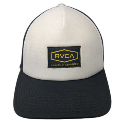 RVCA Trucker Hat Black One Size Mesh Back Snapback Foam Front Logo Patch