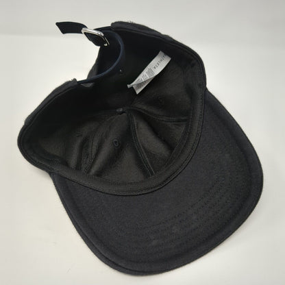Athleta Slideback Hat Black One Size Adjustable Embroidered Vented Holes 6 Panel