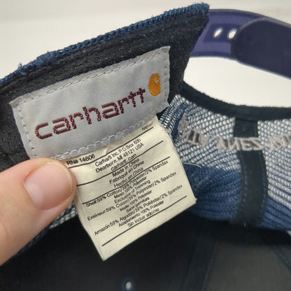 Carhartt Trucker Hat Blue One Size Mesh Santa Ynez Valley Vineyard Pig Patch
