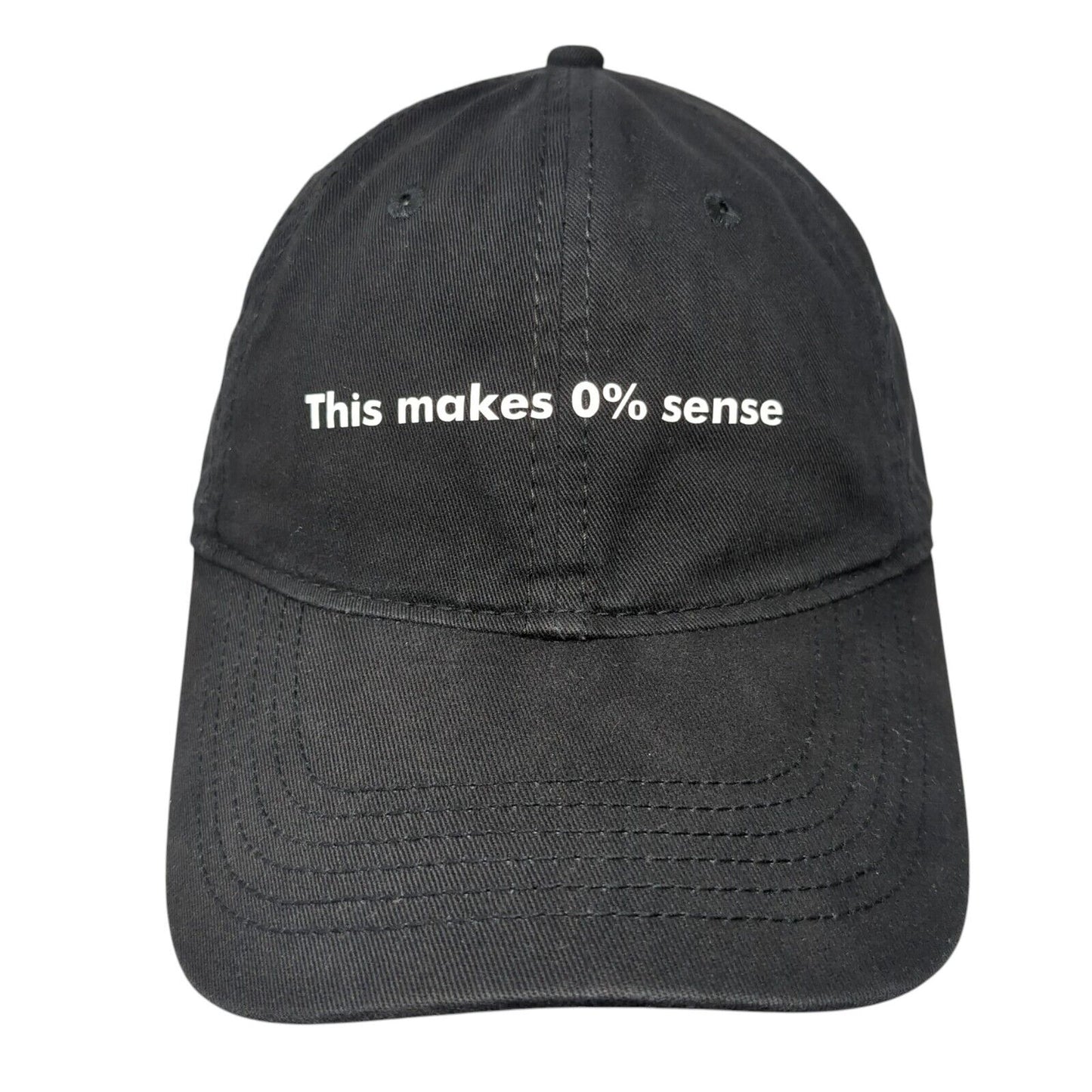 This Make 0% Sense Slideback Hat Black One Size Adjustable 6 Panel Sportsman