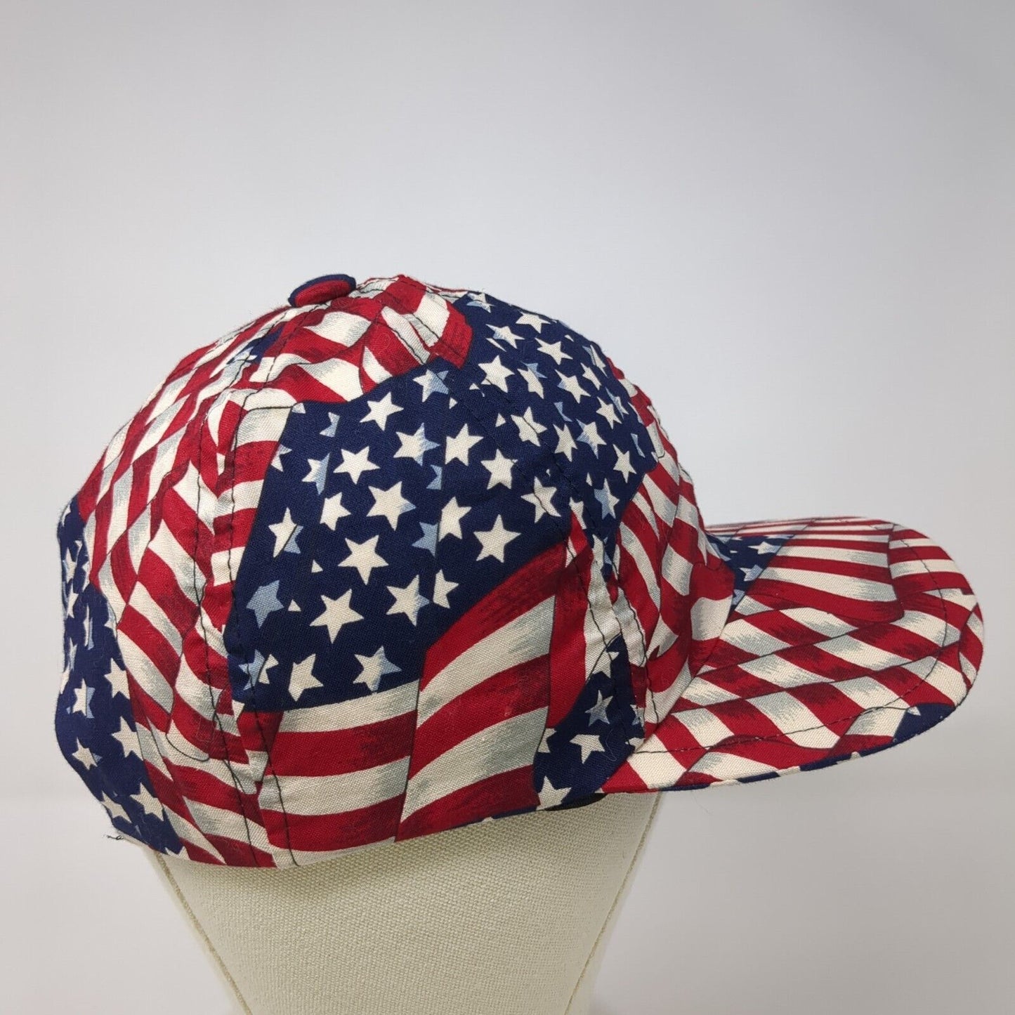 USA Flag Stars & Stripes Strapback Hat Multicolor One Size Patriotic Cotton