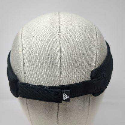 Adidas Visor Black One Size Aeroready Performance Logo Strapback Hat Sport Golf