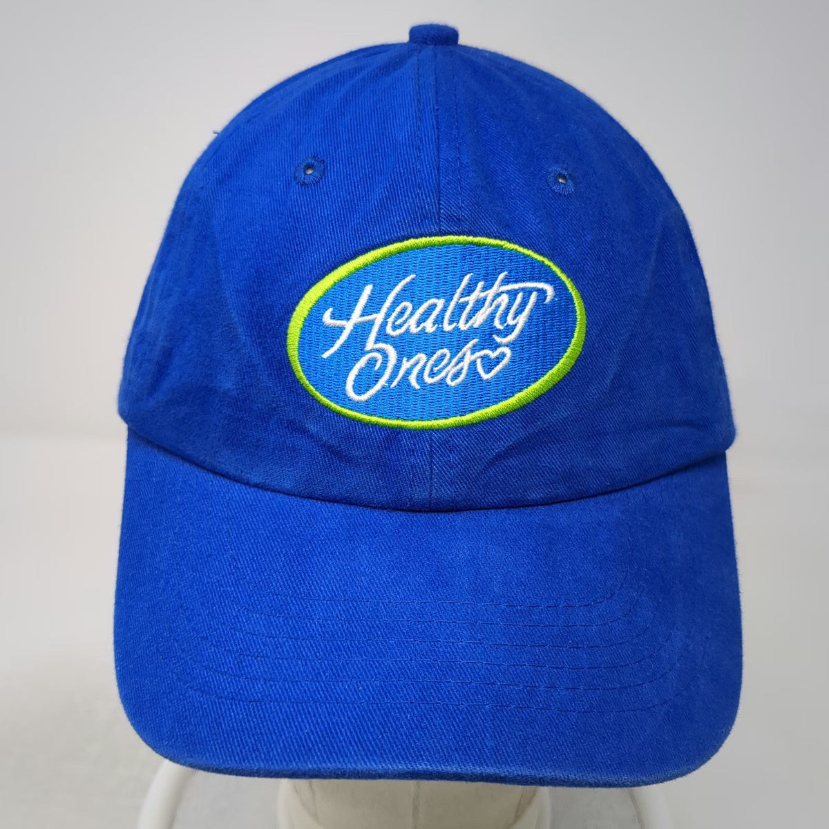 Blue Baseball Cap One Size Healthy Ones Heart Logo Green White Adjustable Hat