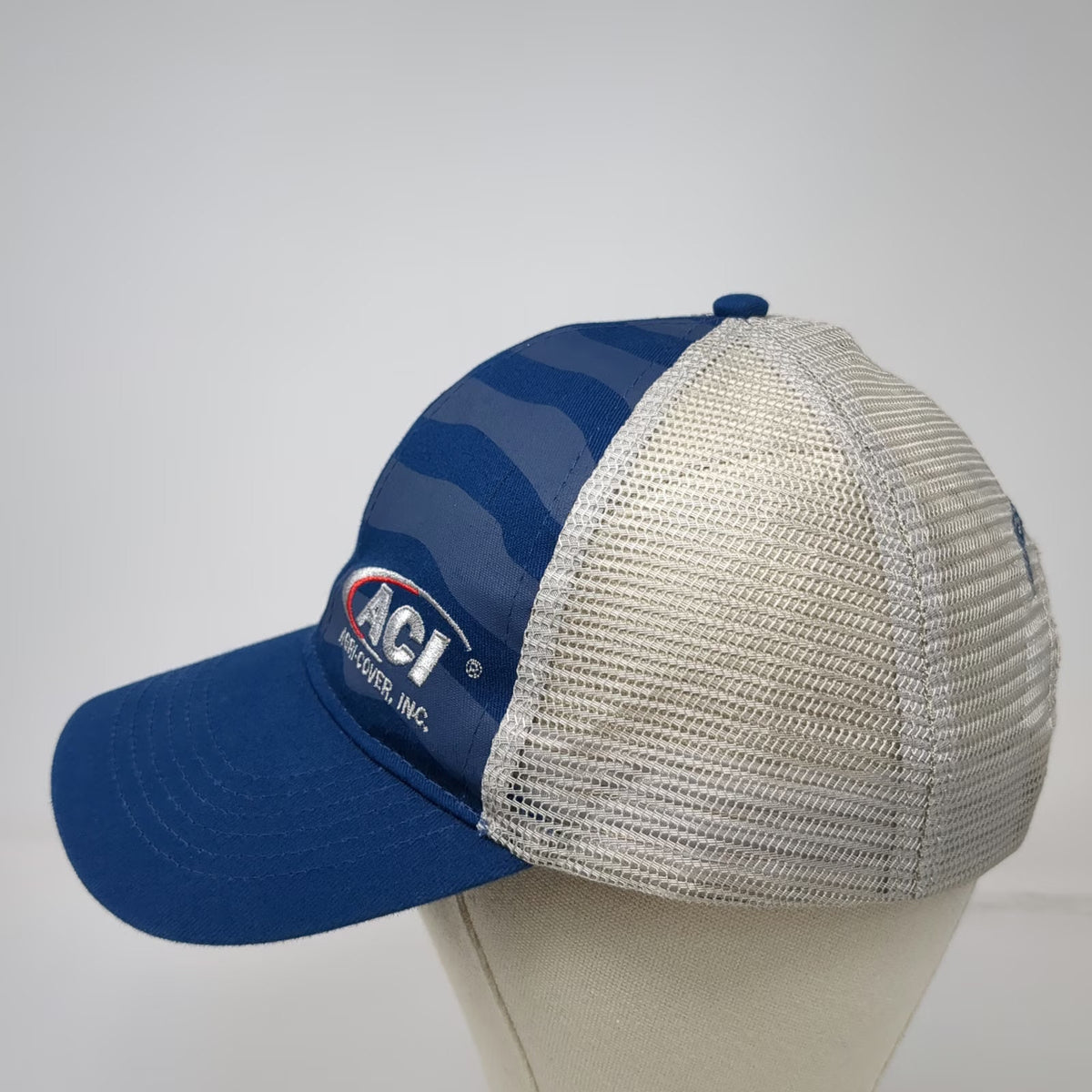 Agri-Cover ACI Trucker Hat Blue OSFM Snapback American Flag Jamestown ND Mesh