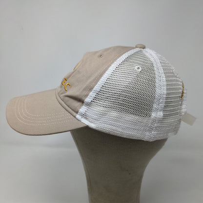 Cap America Men's Slideback Mesh Back Hat Tan Embroidered Lastec Logo