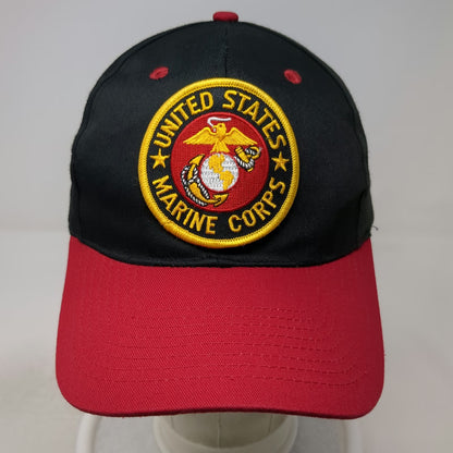 Nissun Snapback Hat Black Red One Size USMC United States Marine Corps Patch