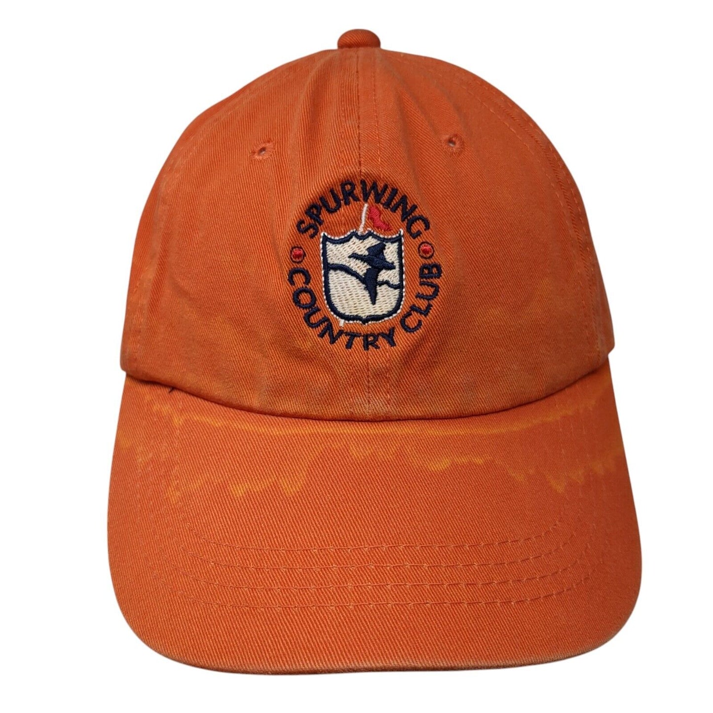 Spurwing Country Club Slideback Hat Orange OSFA Adjustable Embroidered Young An