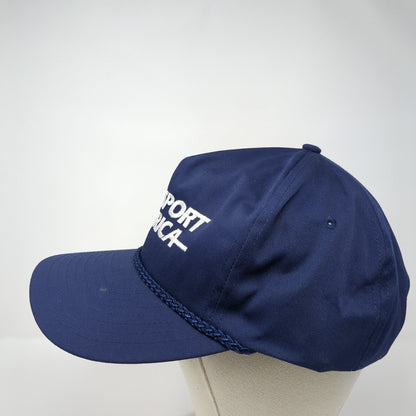Transport America Snapback Rope Hat Blue One Size Embroidered Nissin