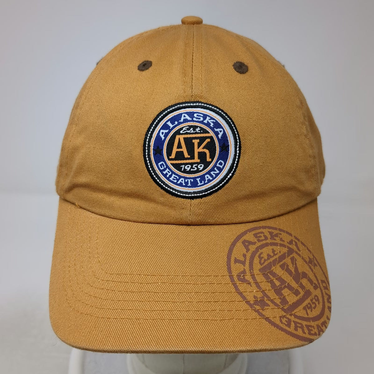 Alaska Shirt Company Baseball Cap Brown One Size AK Great Land Logo Graphic Hat