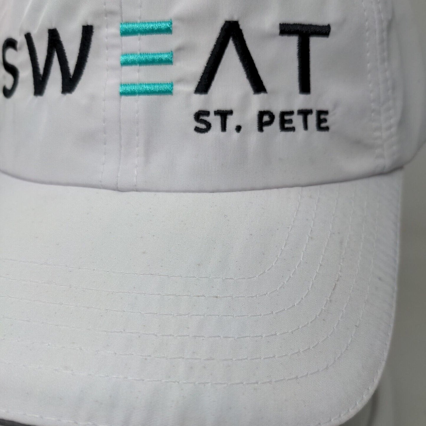Sweat St. Pete Strapback Hat White One Size Embroidered 6 Panel Core 365