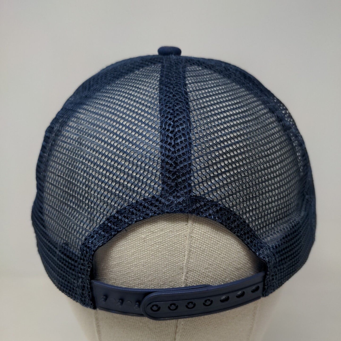 Unbranded Men's Snapback Mesh Back Hat Blue White Embroidered Pilot Logo