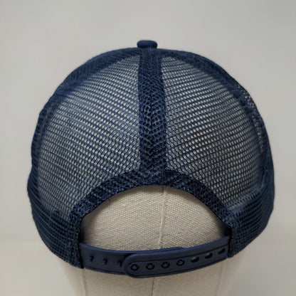 Unbranded Men's Snapback Mesh Back Hat Blue White Embroidered Pilot Logo