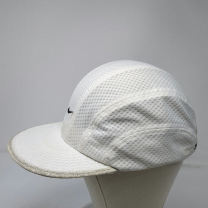 Nike Baseball Cap White Mesh Performance Embroidered Swoosh Runner Hat Vintage
