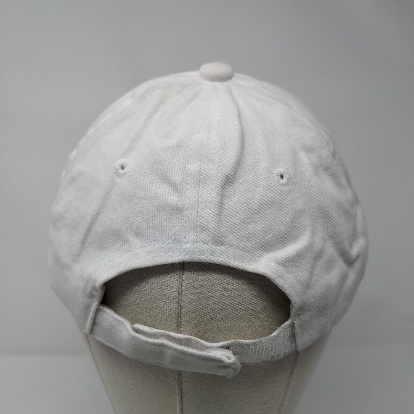 Skiing Strapback Hat White OSFM Adjustable Embroidered Solid Decky