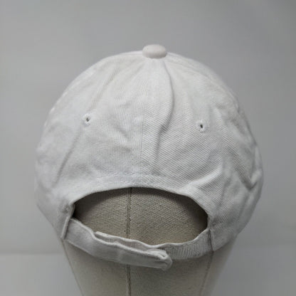 Skiing Strapback Hat White OSFM Adjustable Embroidered Solid Decky