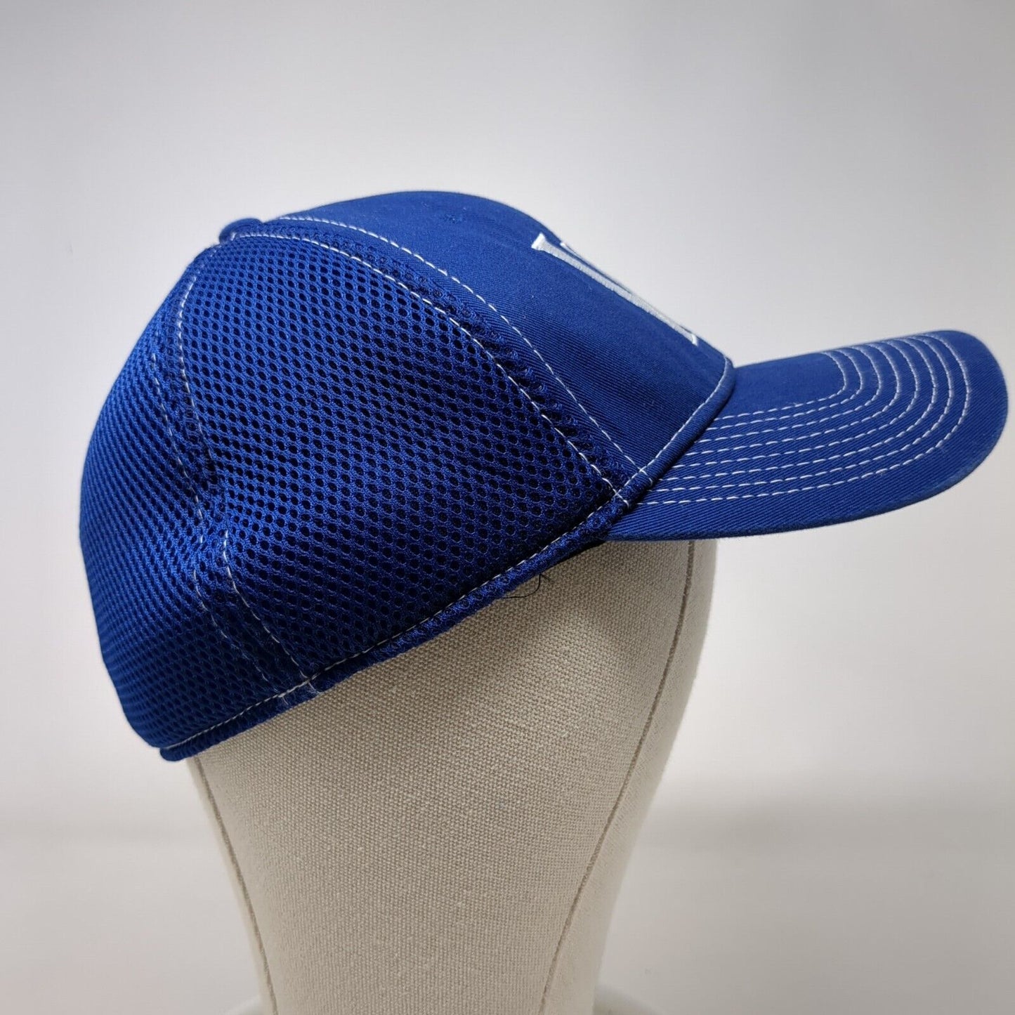 WW Fitted Trucker Hat Blue M/L Embroidered Mesh Back 6 Panel 39Thirty New Era