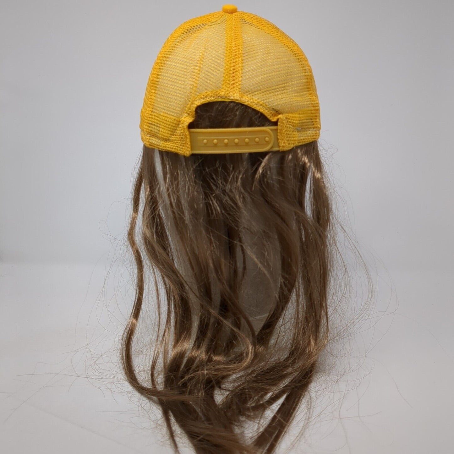 Holly Nass Trucking Service Wig Trucker Hat Yellow OS Adjustable Mesh Back