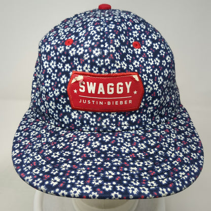Justin Bieber Snapback Blue White Red OS Floral Swaggy Print Patch Logo Hat