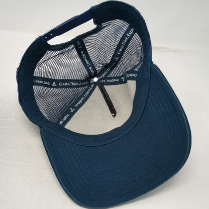 Prana Trucker Hat Blue One Size Mesh Back Tropical Pattern Snapback Curved Brim
