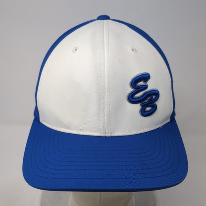 EB East Boise Fitted Hat Blue Medium Laser Cut Colorblock Pacific Headwear