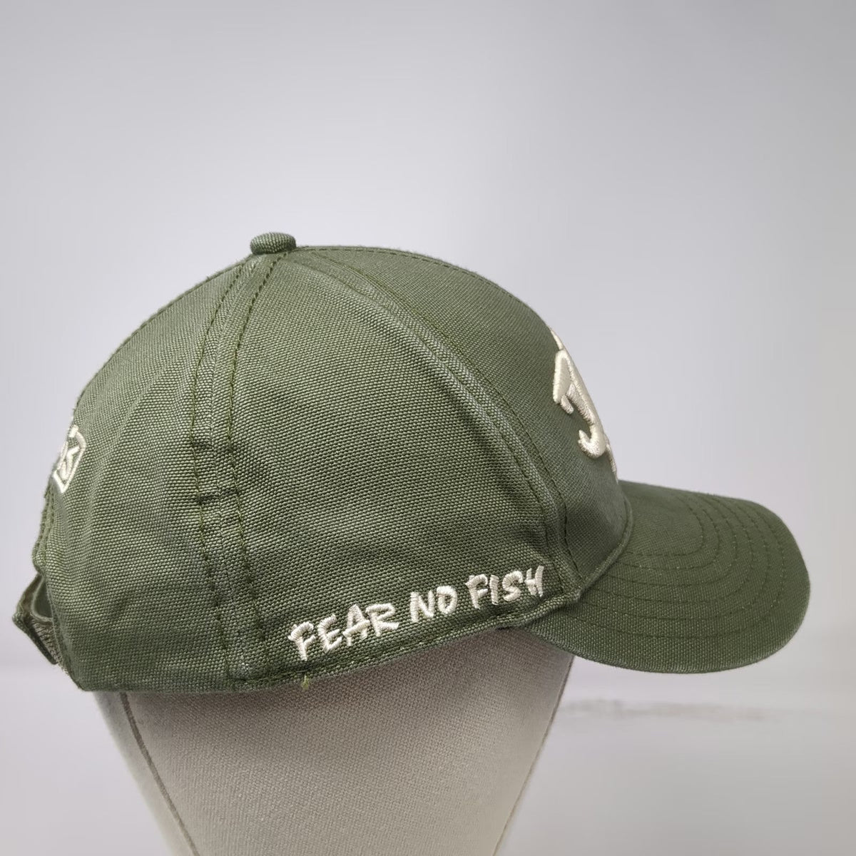 G.Loomis Baseball Cap Green One Size Fear No Fish Skeletal Logo Strapback Hat