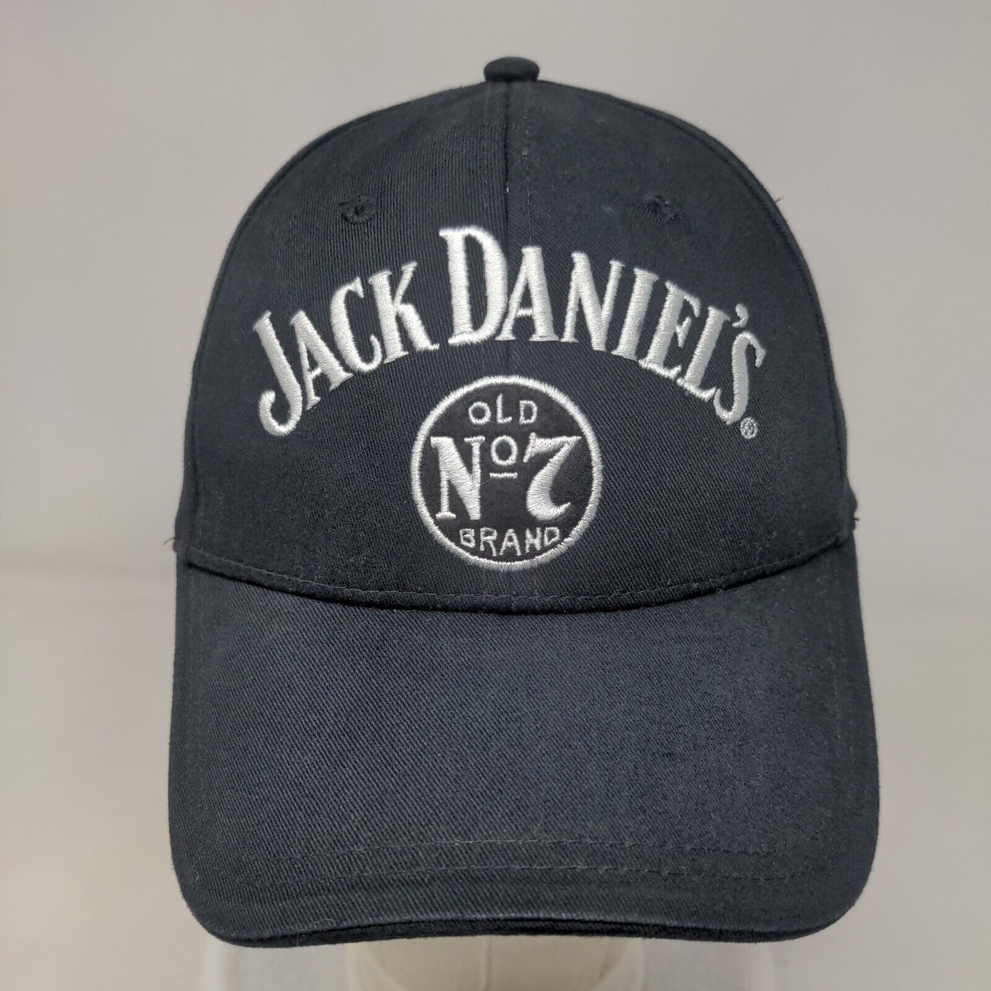 Jack Daniel's Old No. 7 Brand Strapback Hat Black OSFM Adjustable Embroidered