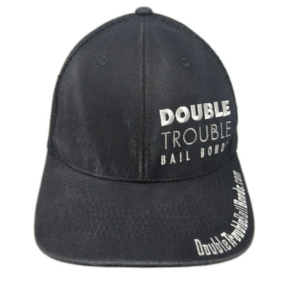 VIE Trucker Hat Black White One Size Snapback Double Trouble Bail Bonds Mesh