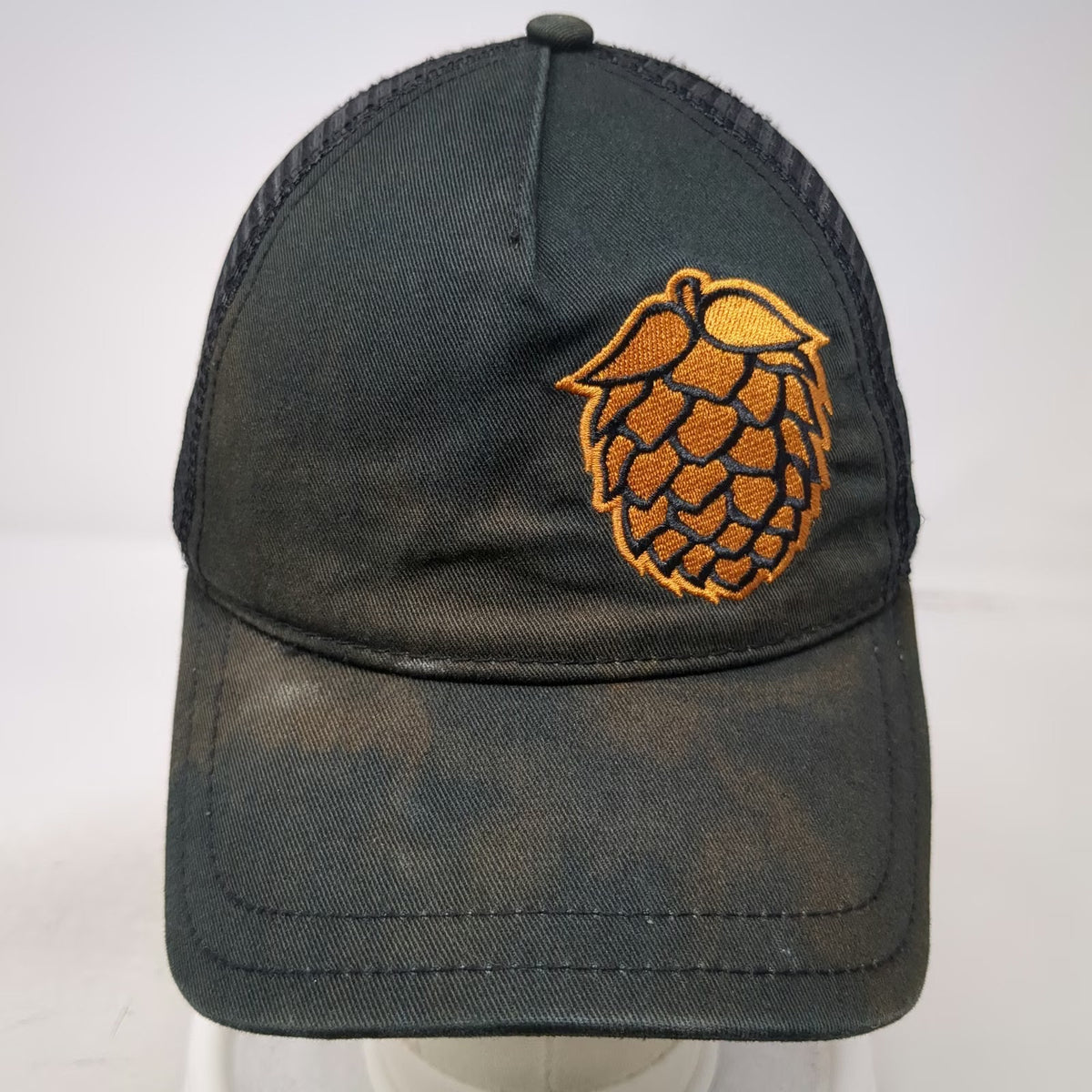 Pistil Trucker Hat Black One Size Hop Cone Double Mountain Brewery Mesh Back