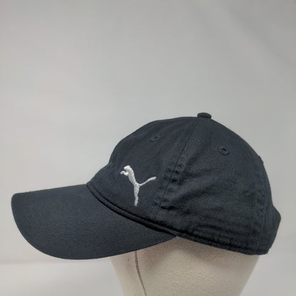 PUMA Slideback Hat Black OSFA Adjustable Embroidered 6 Panel Cotton