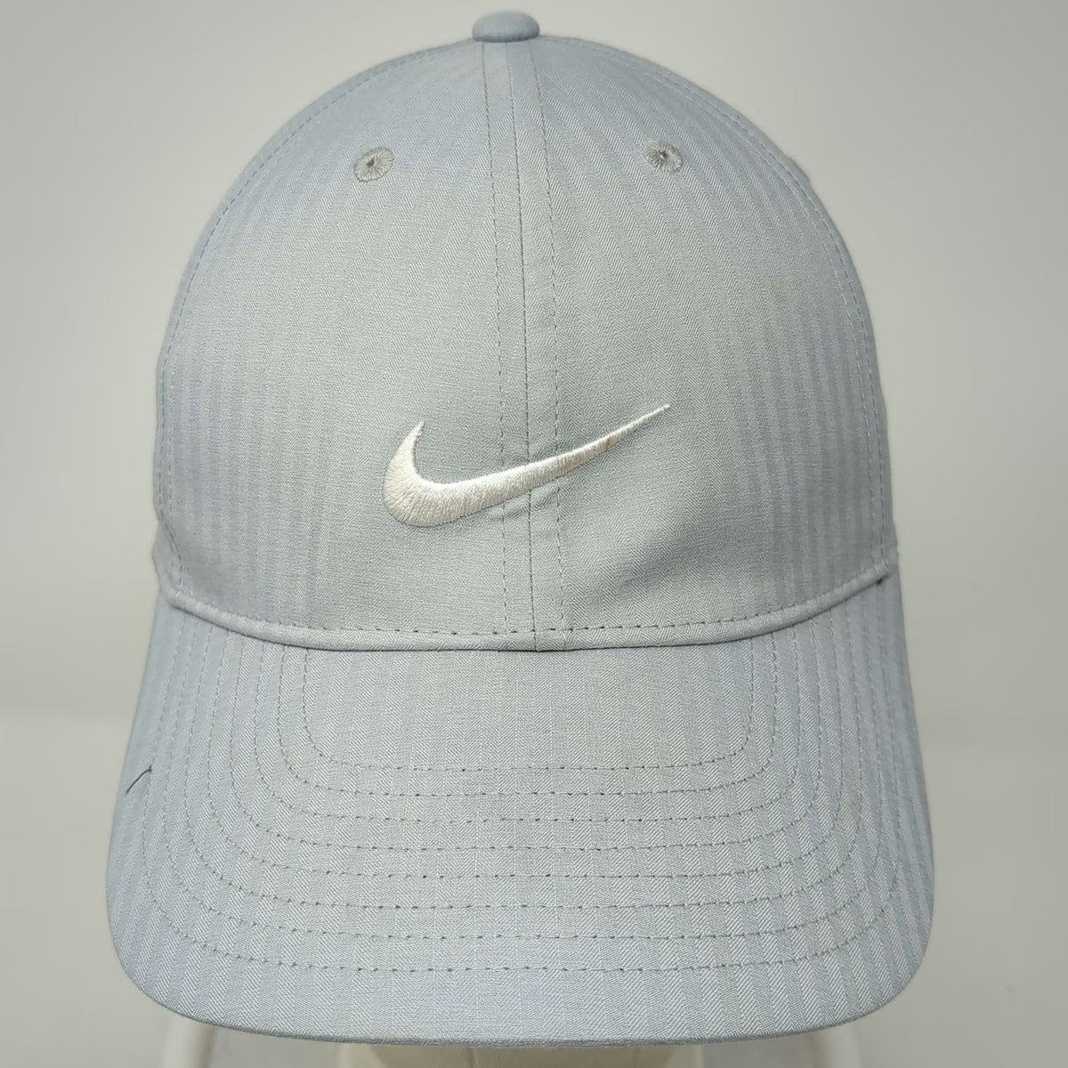 Nike Baseball Cap Gray One Size Dri-FIT Legacy91 Slideback Swoosh Pinstripe Hat
