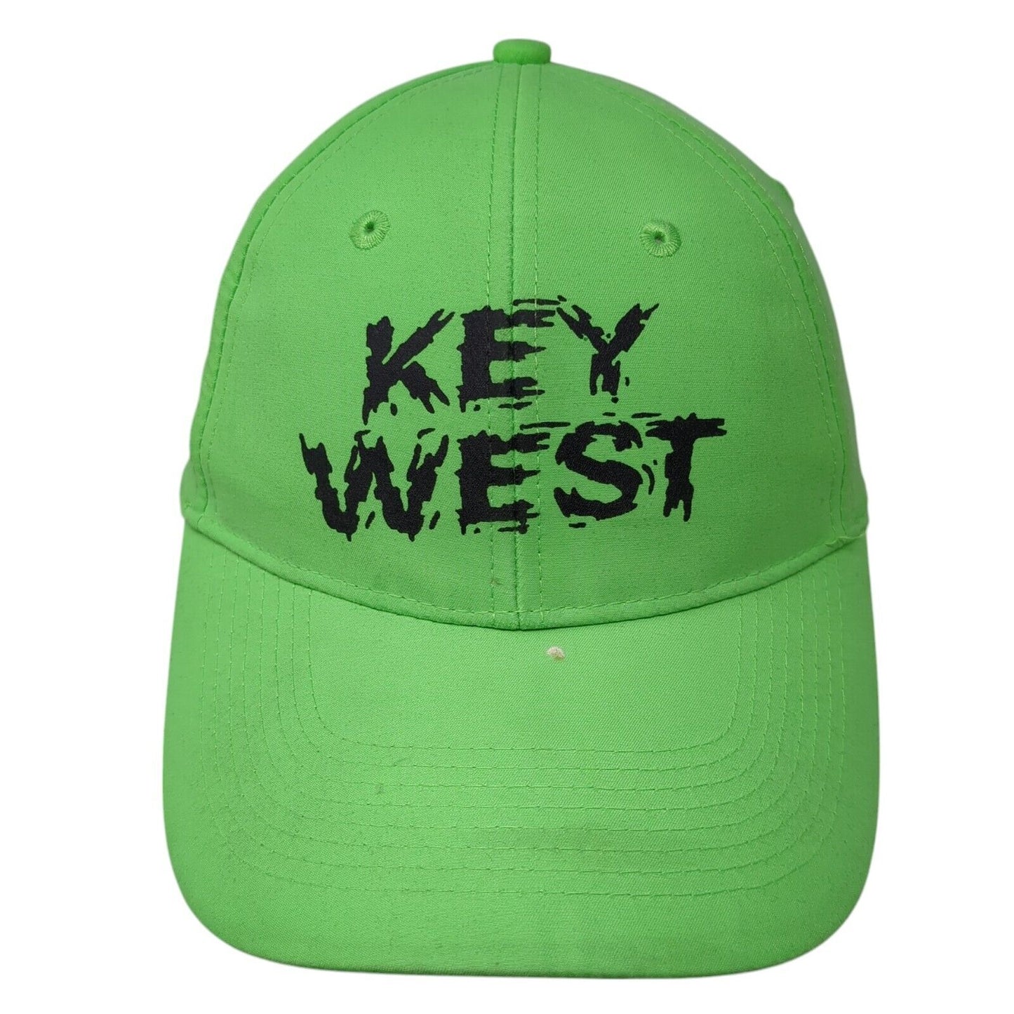 Key West Strapback Hat Green One Size Adjustable Solid 6 Panel