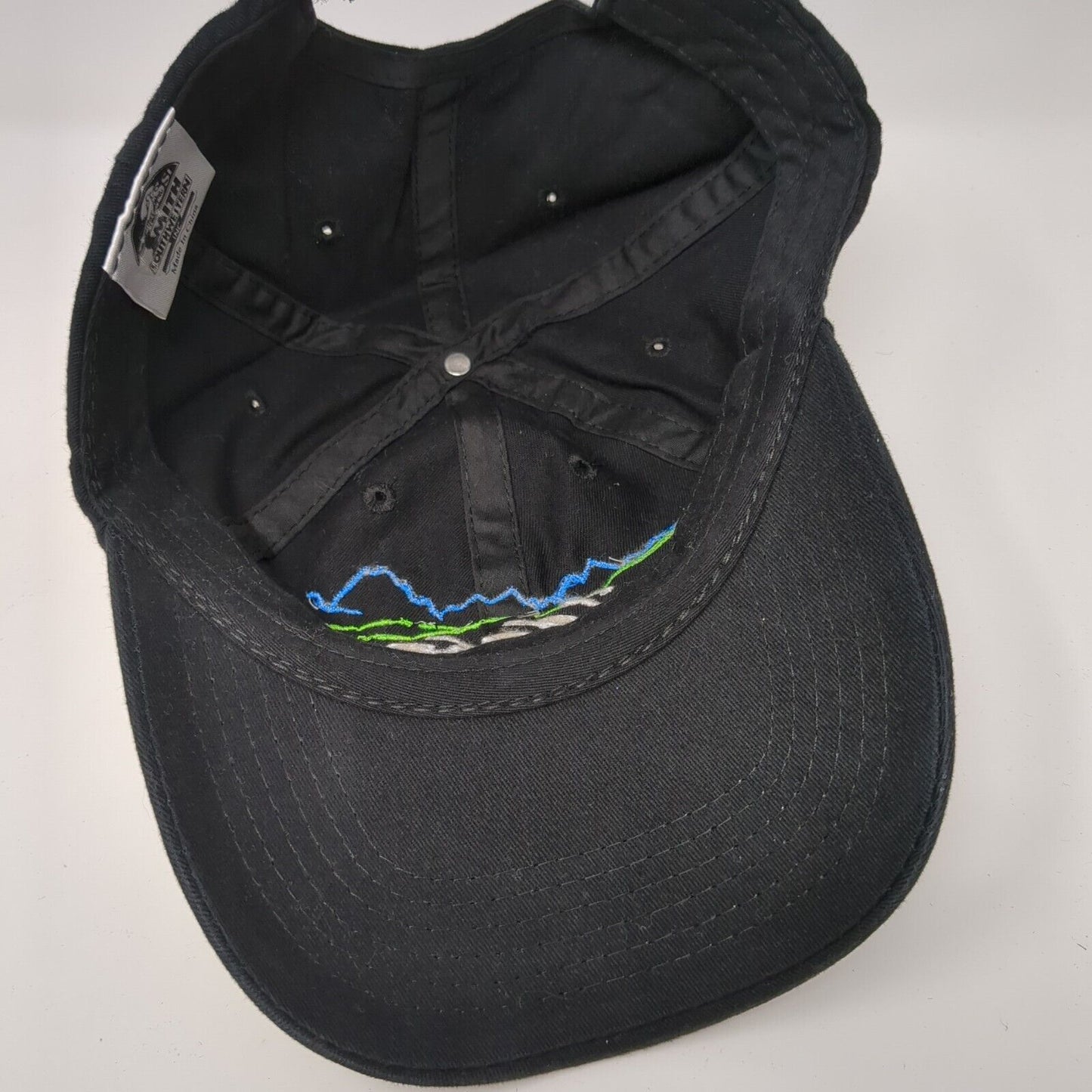 Idaho Strapback Hat Black One Size Adjustable Embroidered 6 Panel