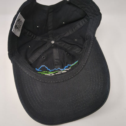 Idaho Strapback Hat Black One Size Adjustable Embroidered 6 Panel
