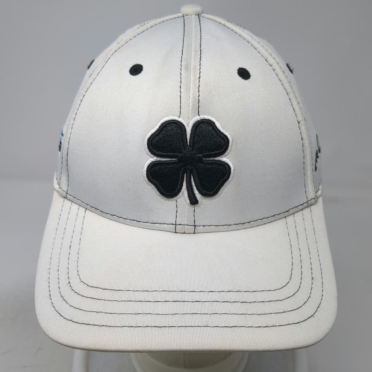 Black Clover Baseball Cap White OS Strapback Live Lucky ASG Clover Logo Hat