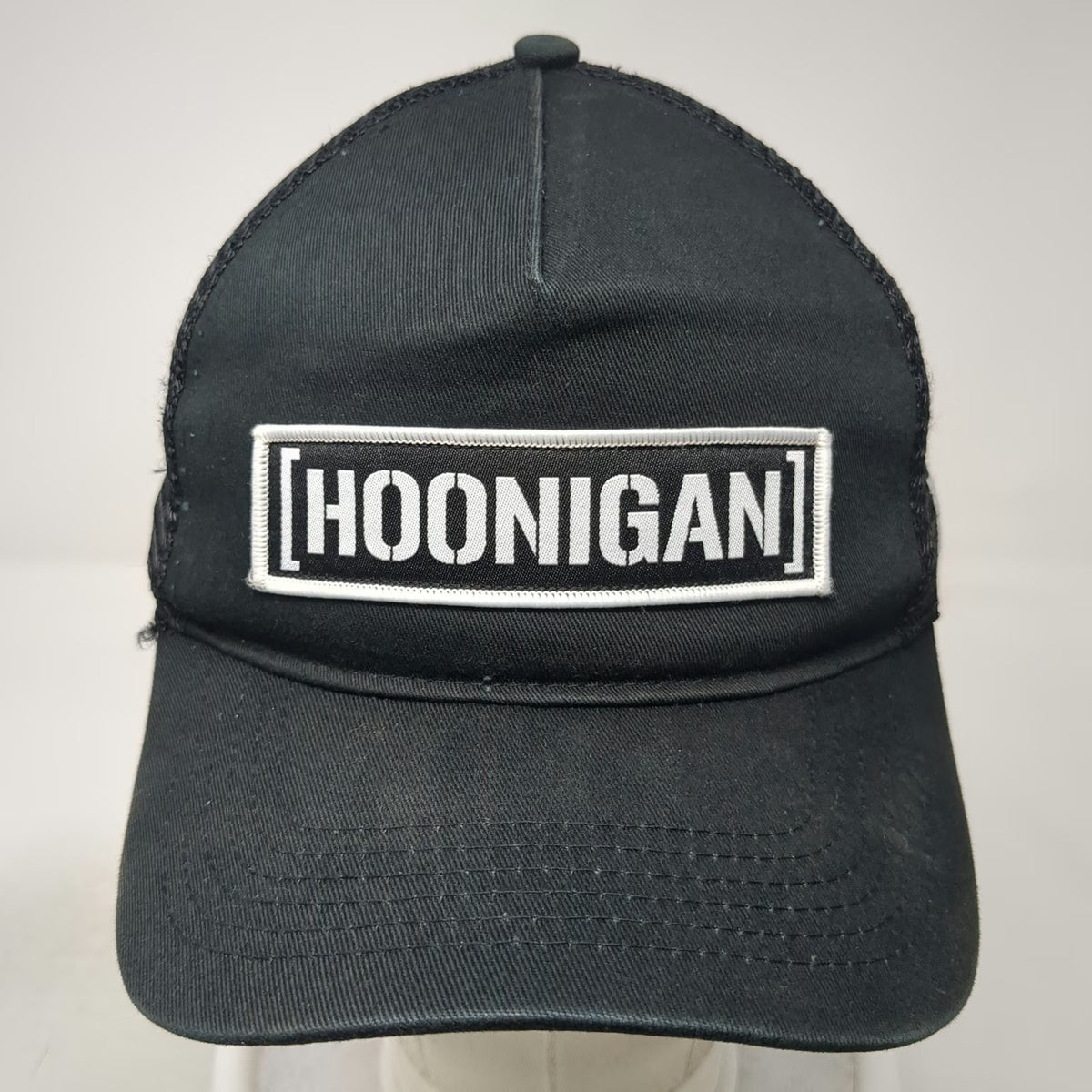 Hoonigan Trucker Hat Black One Size Mesh Back Snapback Logo Patch Racing Car