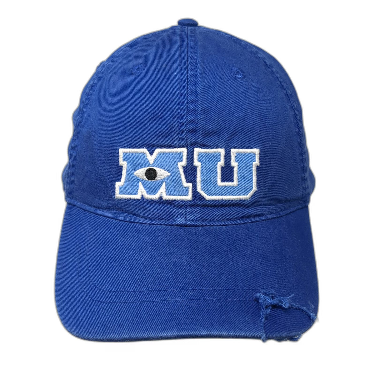 Disney Parks Monsters University MU Blue Baseball Cap One Size Distressed Hat